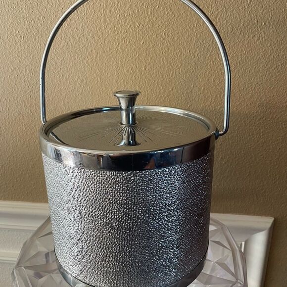 Vintage MCM Starburst Silver Metal Atomic Ice Bucket - Picture 16 of 16